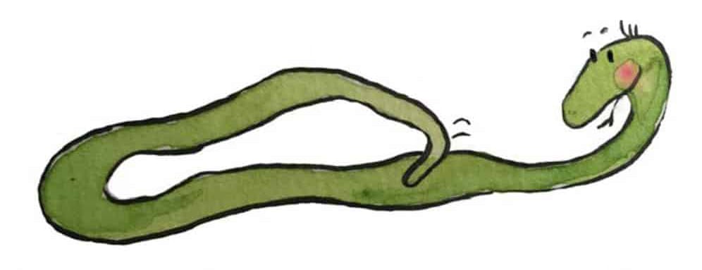 En liggende grønn slange